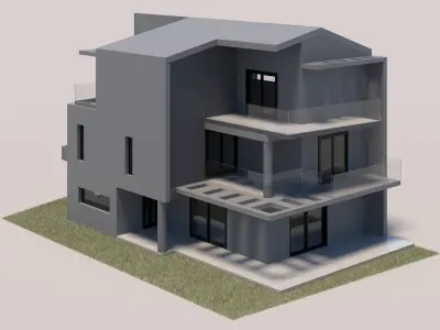 Simple Modern Luxury House 3D model