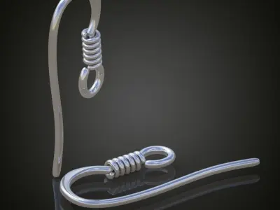 Earring 3D model 3D printable model 0130 3D print model