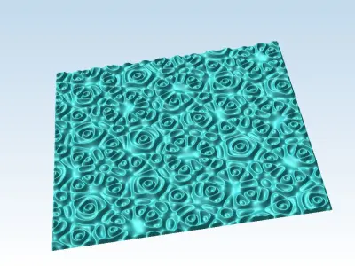 Organic abstract docorative bas relief for CNC machining 3D print model