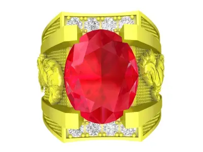 Luxury Gemstone Men Ring 3D Model 4416 3D print model