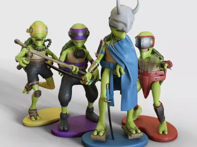 Teenage Mutant Ninja Turtles figurines 3D model