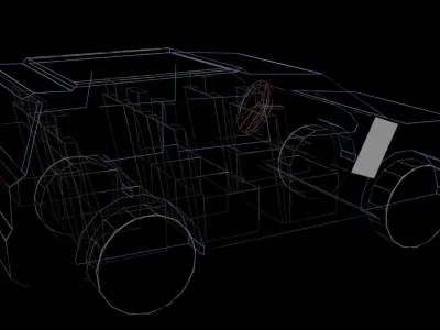 silver color car Low-poly 3D model