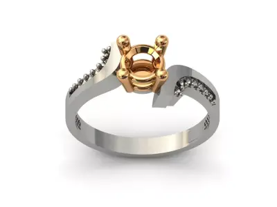 Solitaire Engagement Ring Diamond Women Ring Stone 3D print STL 3D print model