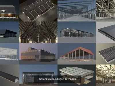 Warehouse buildings 3D Model Collection