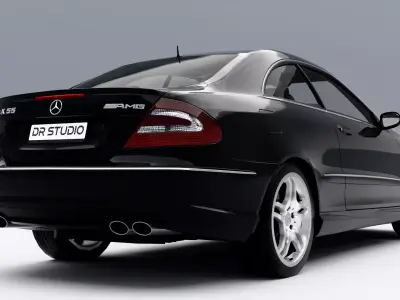 Mercedes-Benz CLK 55 AMG 2003 Low-poly 3D model