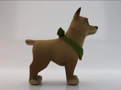 3D Dog  Low-poly 3D model