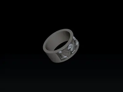 Jewelry Chess Ring With Enamel 3D print model