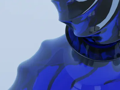 Glass Decanter Blue 3D model