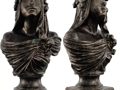 Ancient Greek Woman Sculpture - Blindfolded Goddess  Low-poly 3D model