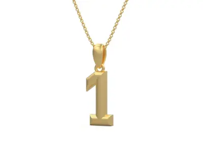 Model 1150 Number 1 Necklace Curved 3D print model
