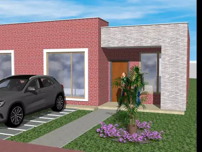 VIVIENDA MINIMA LADRILLO VISTO 3D model
