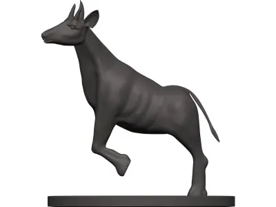 Okapi giraffe statue 3D model
