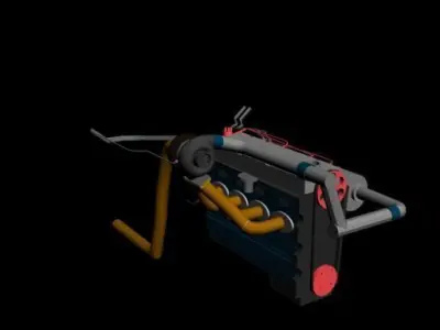 Turbo engine low polly Low-poly 3D model
