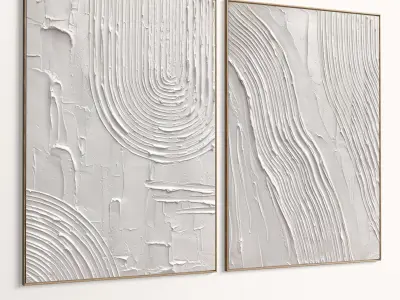 Plaster Two Photo Frame 447 Low-poly 3D model