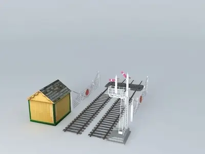 Eco Rail Track Crossings Old Steam Days Free 3D model