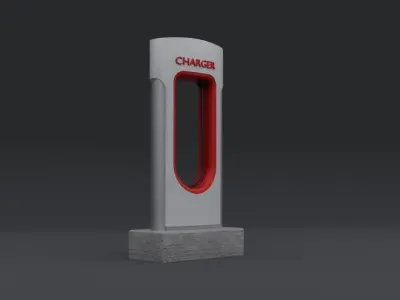 EV Supercharger Low-poly 3D model