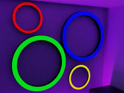 LowPoly Glowing Wall Decoration Free 3D model