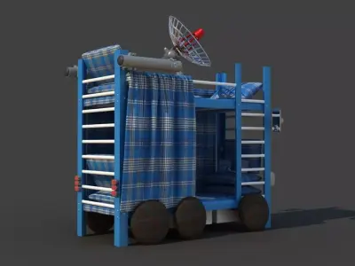 Improvised Children Bed Car 3D model