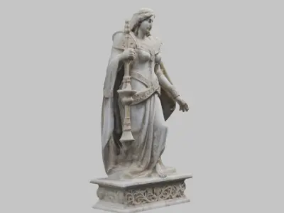 Medieval Goddess Marble Figure Low-poly 3D model