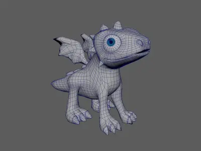 Cartoon Dragon Low-poly 3D model purchase