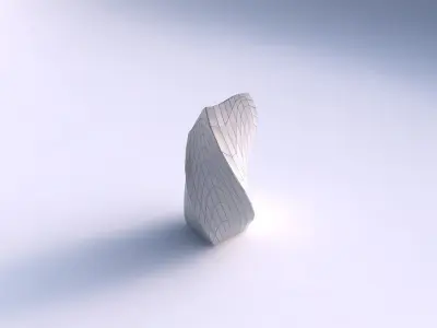 Vase twisted bent quadratic with wavy grid plates 3D print model