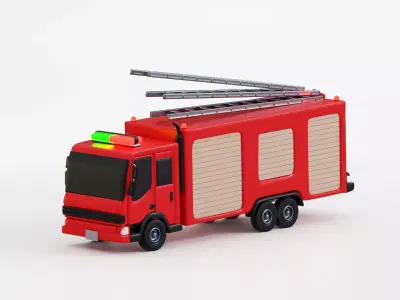 Firetruck Low-poly 3D model