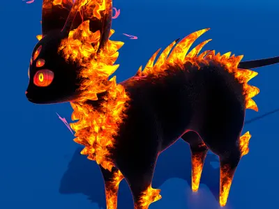 Volcano Cat Low-poly 3D model