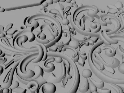 Central decor ornament for furniture 3D model 1066