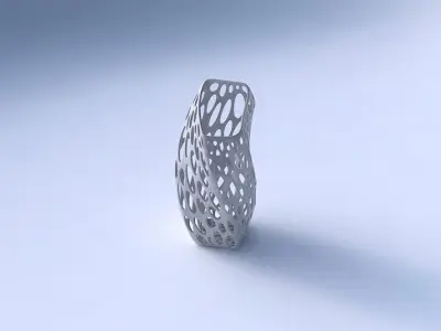 Vase twisted bent quadratic with smooth organic lattice 3D print model
