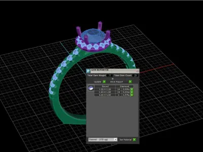 Luxury engagement cluster halo ring design 3D print model