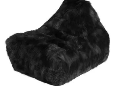 Bag chair made of fur 3D model