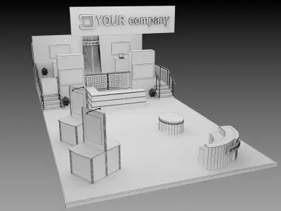 Booth Exhibition Stand a554  3D model