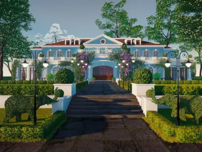 Exterior Villa Scene  3D model