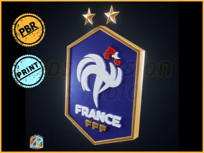 France football team  logo - Cinematic - 3D print 3D model