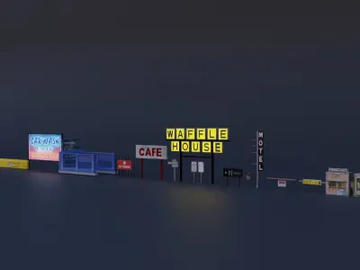 Combo City Decoration Pack  Low-poly 3D model