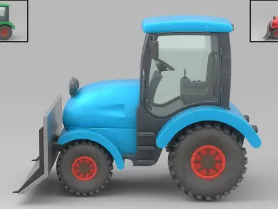 Cartoon car Low-poly 3D model