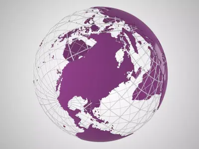 Globe News Skeleton Dark Purpal 3D model