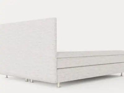 Layla Continental Bed 160 Light Gray Low-poly 3D model