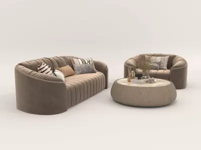 Modern Sofa and Armchair 5 3D model