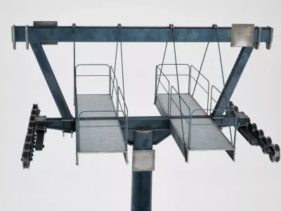 Ski lift pole large 3D model