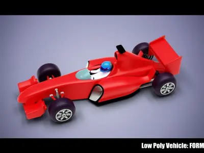 Low Poly Vehicle -  Formula F1 Low-poly 3D model