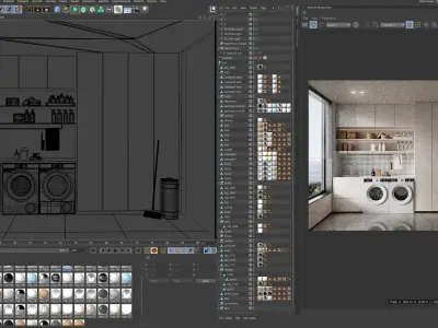 Kitchen Interior Scene 3D model