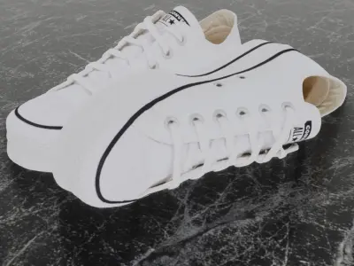 CONVERSE 3D SHOES - WHITE LOW Low-poly 3D model