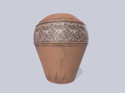 Clay pot Low-poly 3D model