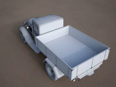  gaz-aa vintage van vehicle truck 3D model