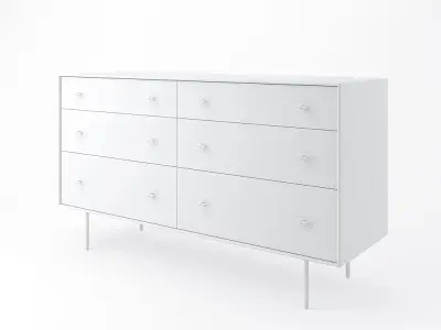 West Elm Modernist Wood Lacquer Dresser Winter Wood 3D model