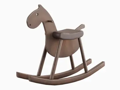 Wooden Rocking Horse 02 3D model