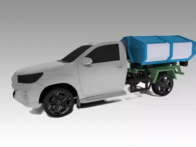 Hookloader mini pick up car truck 3D print model