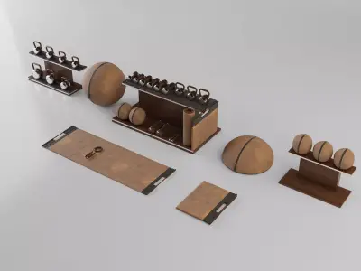 PENT Luxury Fitness Set - Gym Equipment 3D Model Collection 3D model