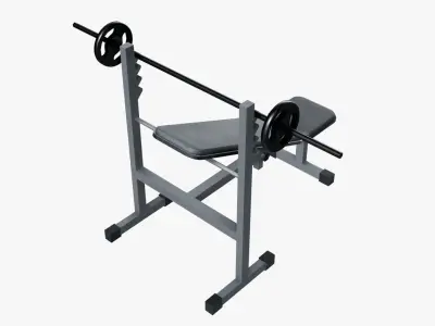 Incline Bench Press Low-poly 3D model